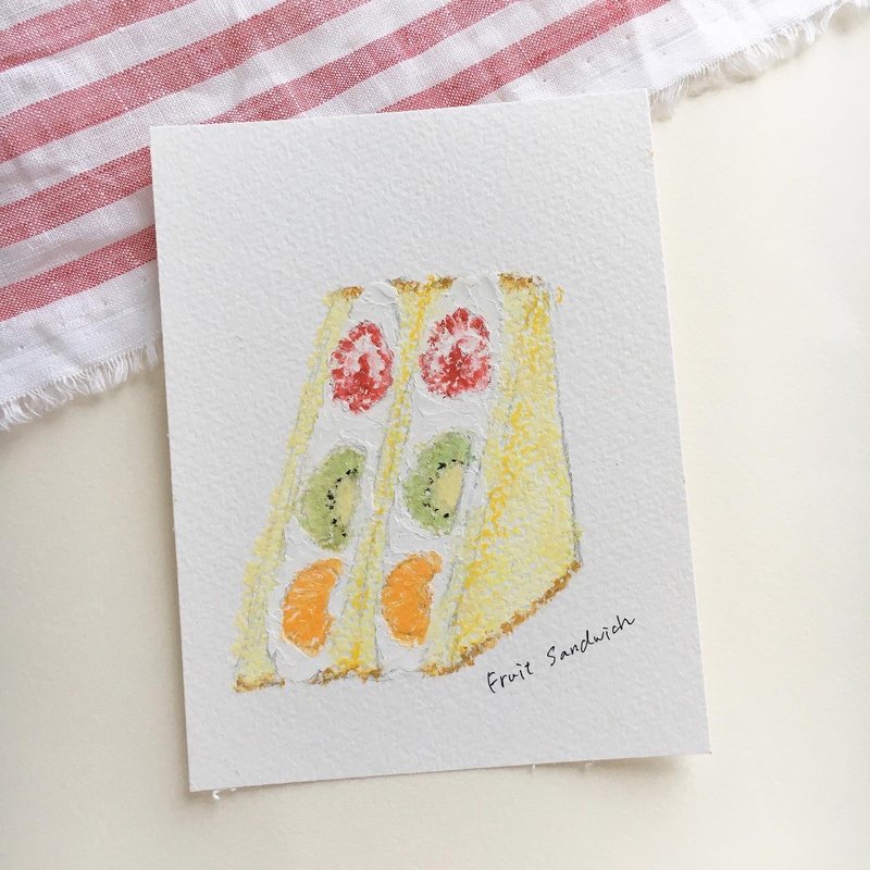 水果三明治油彩插图 - 海报/装饰画/版画 - 纸 