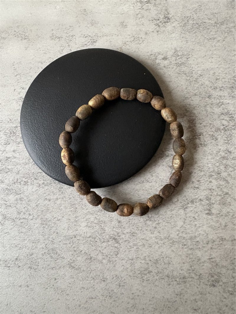 【白棋椭圆款】天然大王棋楠沉香单圈手串6mm - 手链/手环 - 木头 