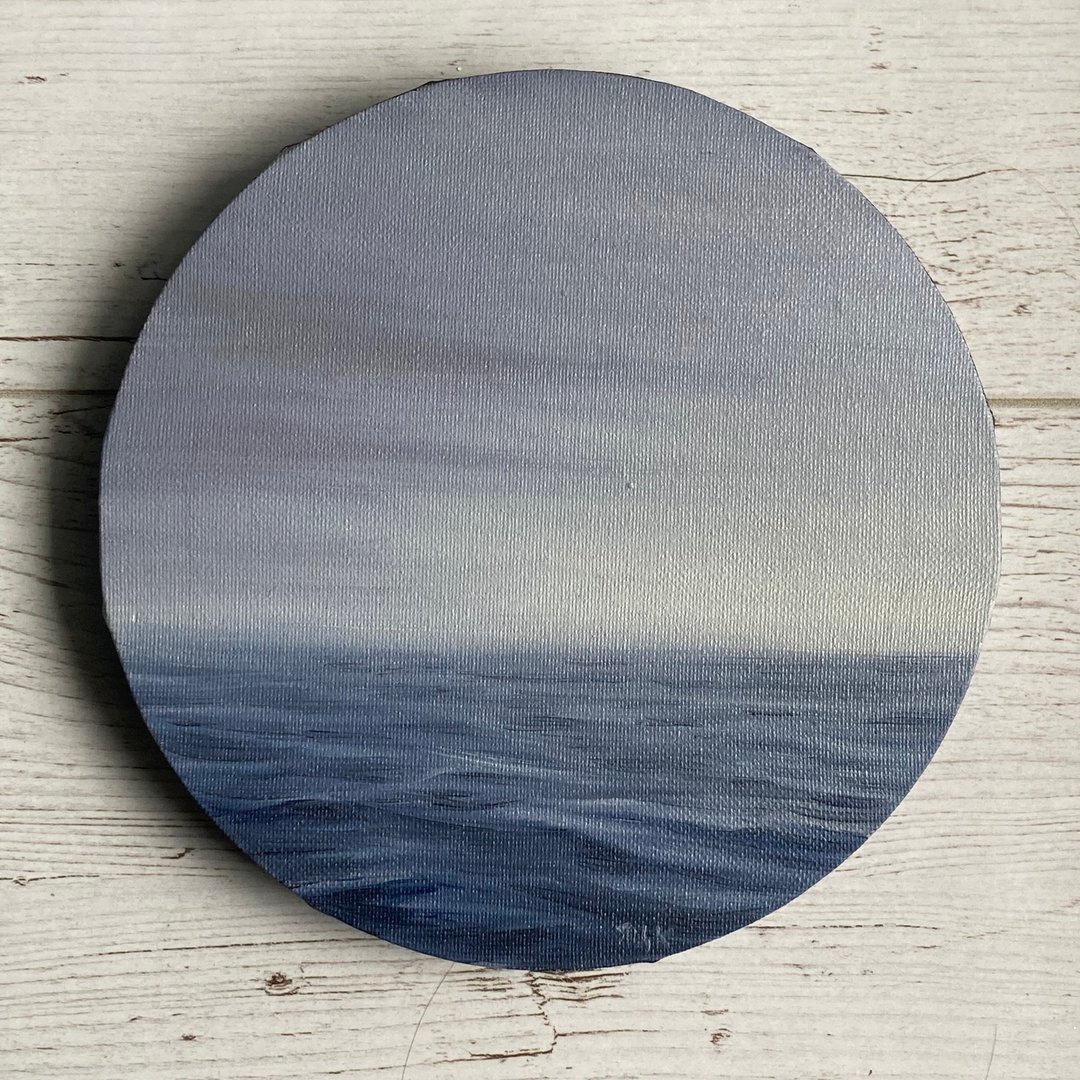 小海洋画、山水画、雾海、布面油画 - 海报/装饰画/版画 - 棉 蓝色
