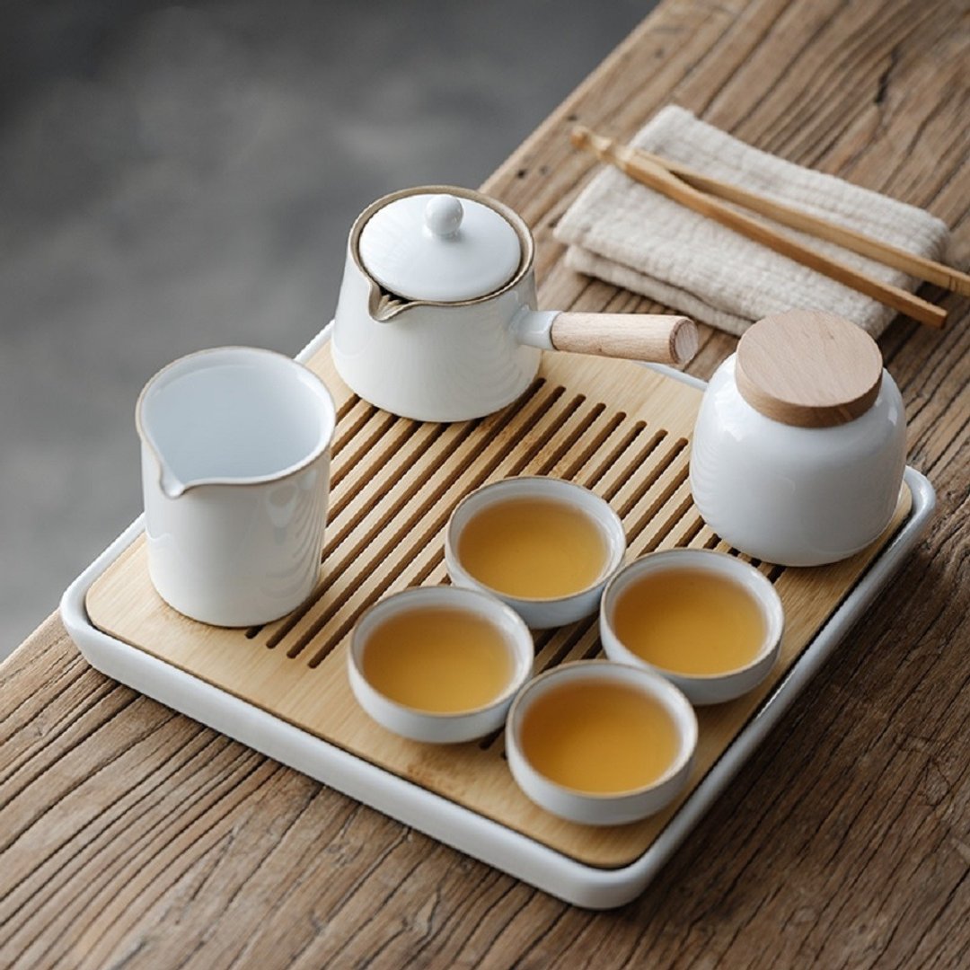 闻说|日式悦白简约茶壶茶具套装 - 茶具/茶杯 - 陶 白色