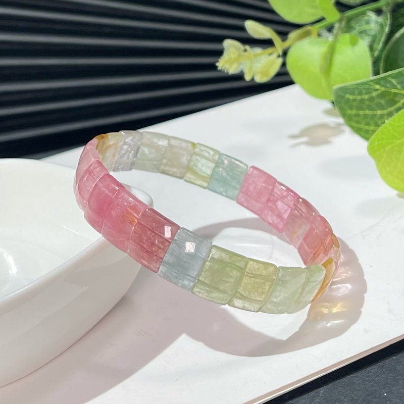 天然马卡龙色糖果西瓜碧玺手牌 冰透水润多彩水晶手链手环女款 - 手链/手环 - 水晶 多色