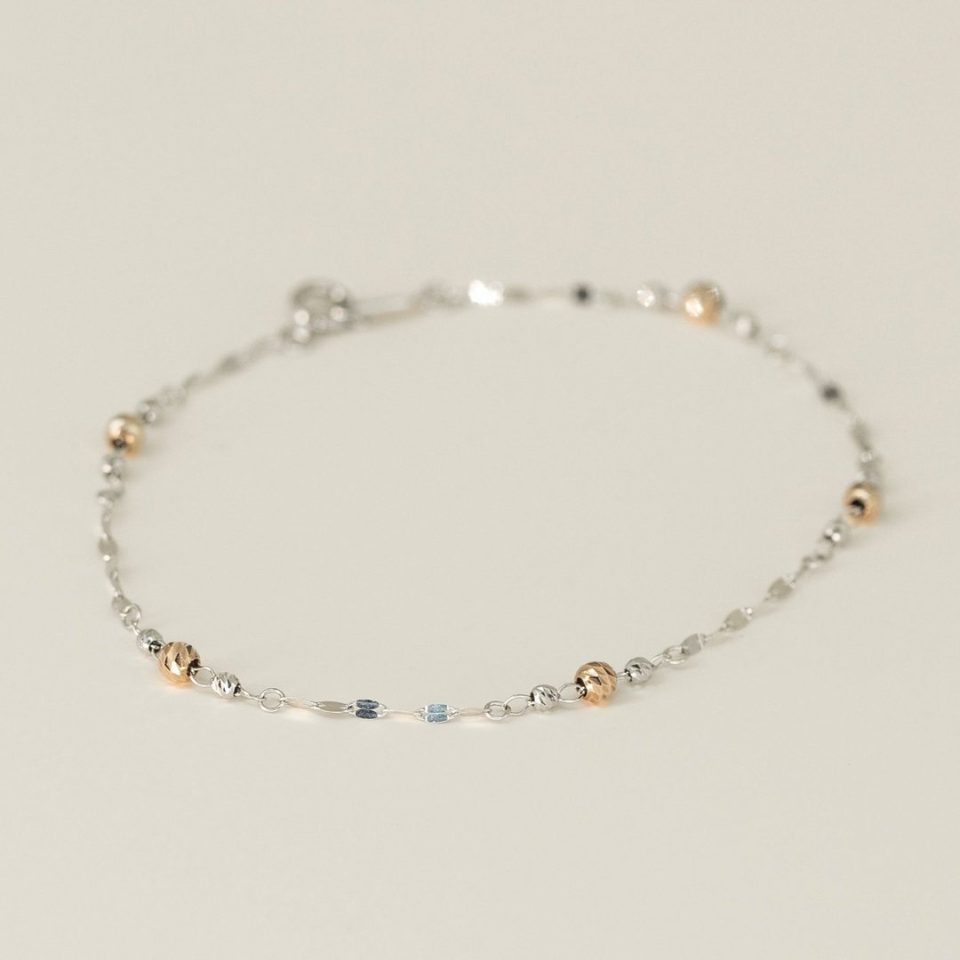 18K金激光波浪纹手链 Metallic Meteorite with Ripple Bracelet - 手链/手环 - 贵金属 