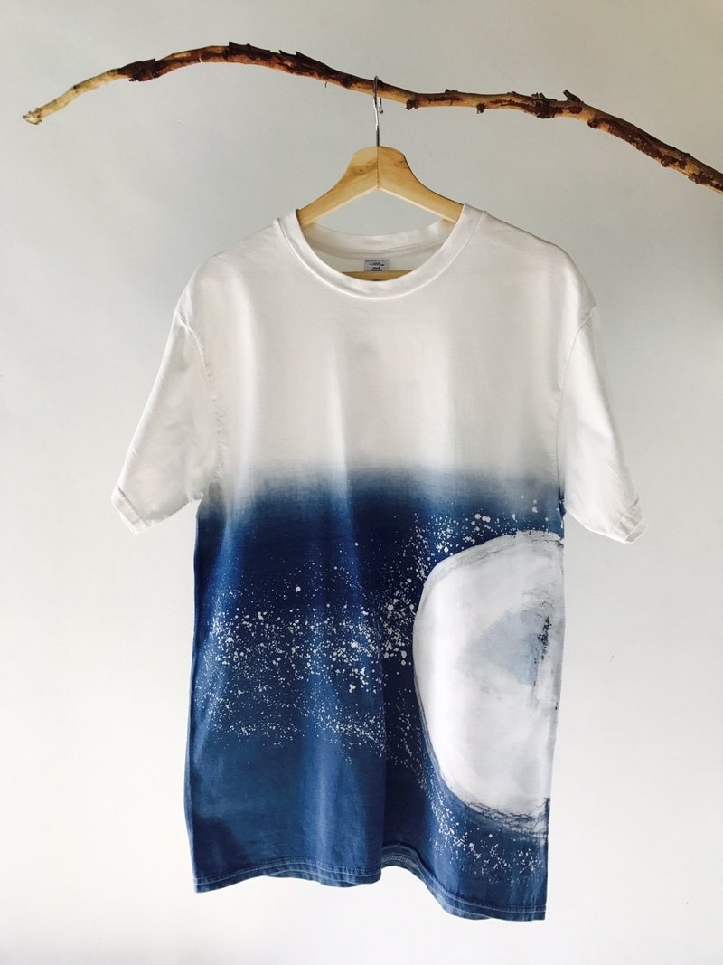 自在染isvara 手工蓝染 宇宙系列 四维恒星   纯棉T-shirt - 中性连帽卫衣/T 恤 - 棉．麻 蓝色