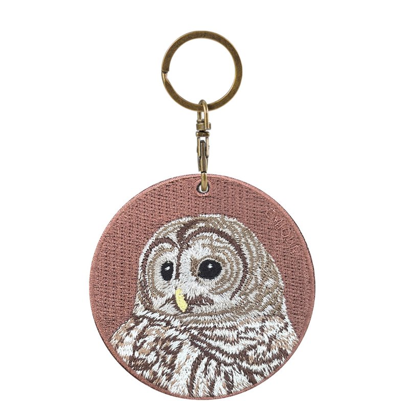 EMJOUR 双面刺绣吊饰 -灰林鸮 | 仿真刺绣 - 吊饰 - 绣线 