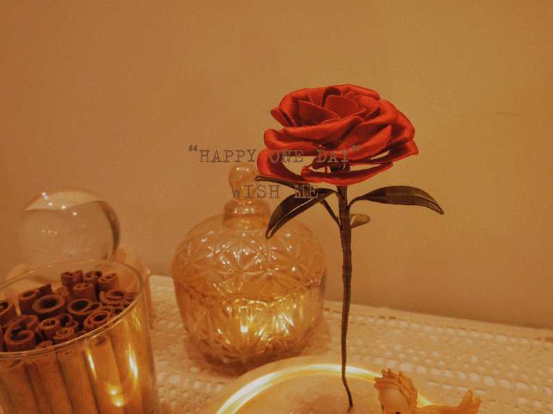 仅欣赏小王子的玫瑰花缠花永生花圣诞节情人节送礼特别装饰 - 摆饰 - 绣线 红色