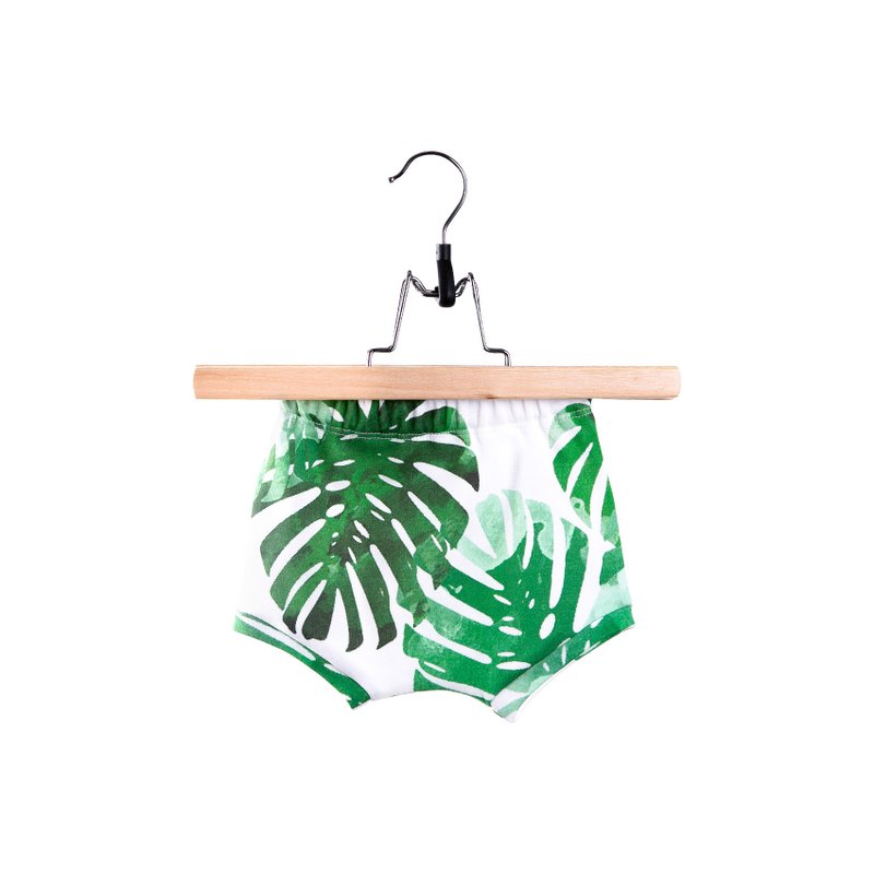 Monstera baby shorts, baby boy shorts, baby girl shorts, kids shorts - 童装裤 - 棉．麻 多色