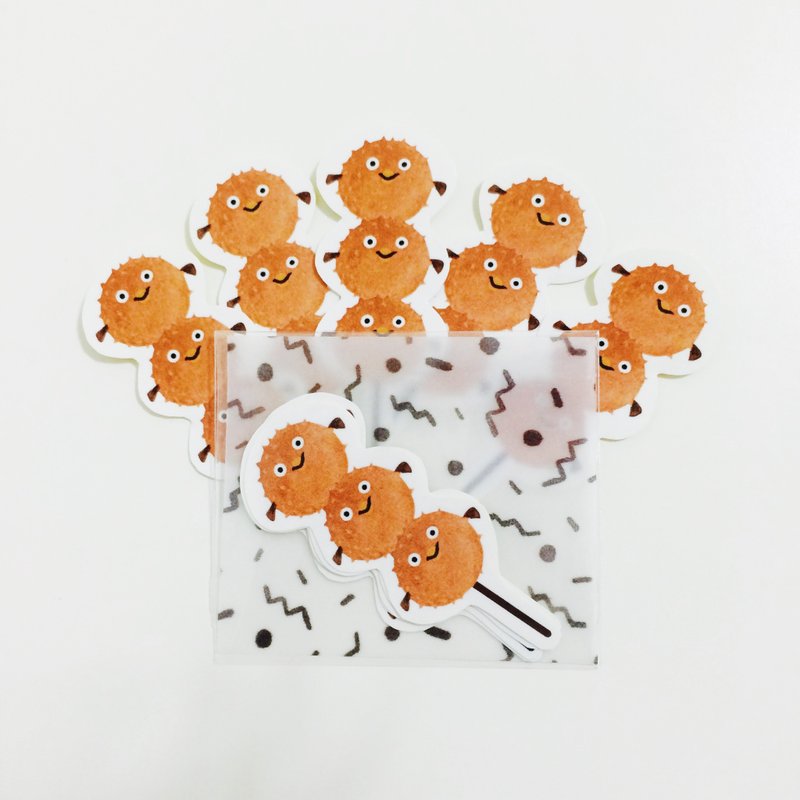 河豚烧贴纸包 - 贴纸 - 纸 咖啡色