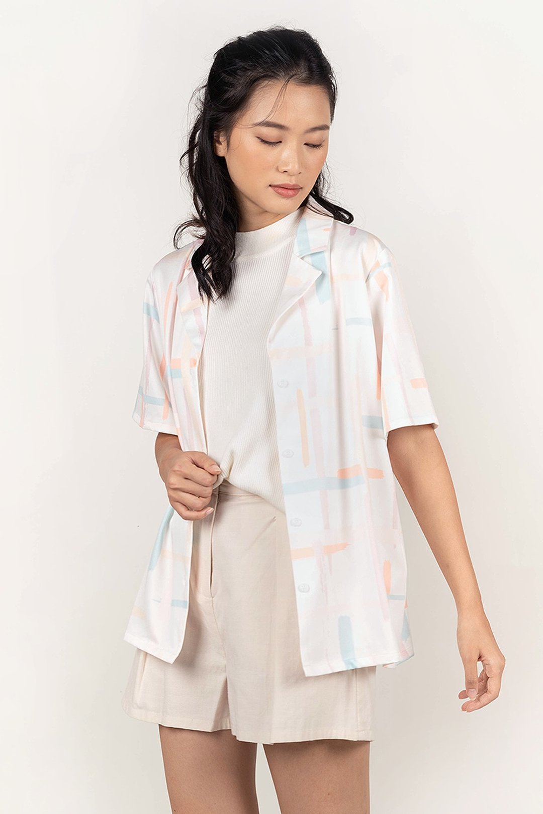Lattice Relaxed Shirt - 女装衬衫 - 聚酯纤维 多色