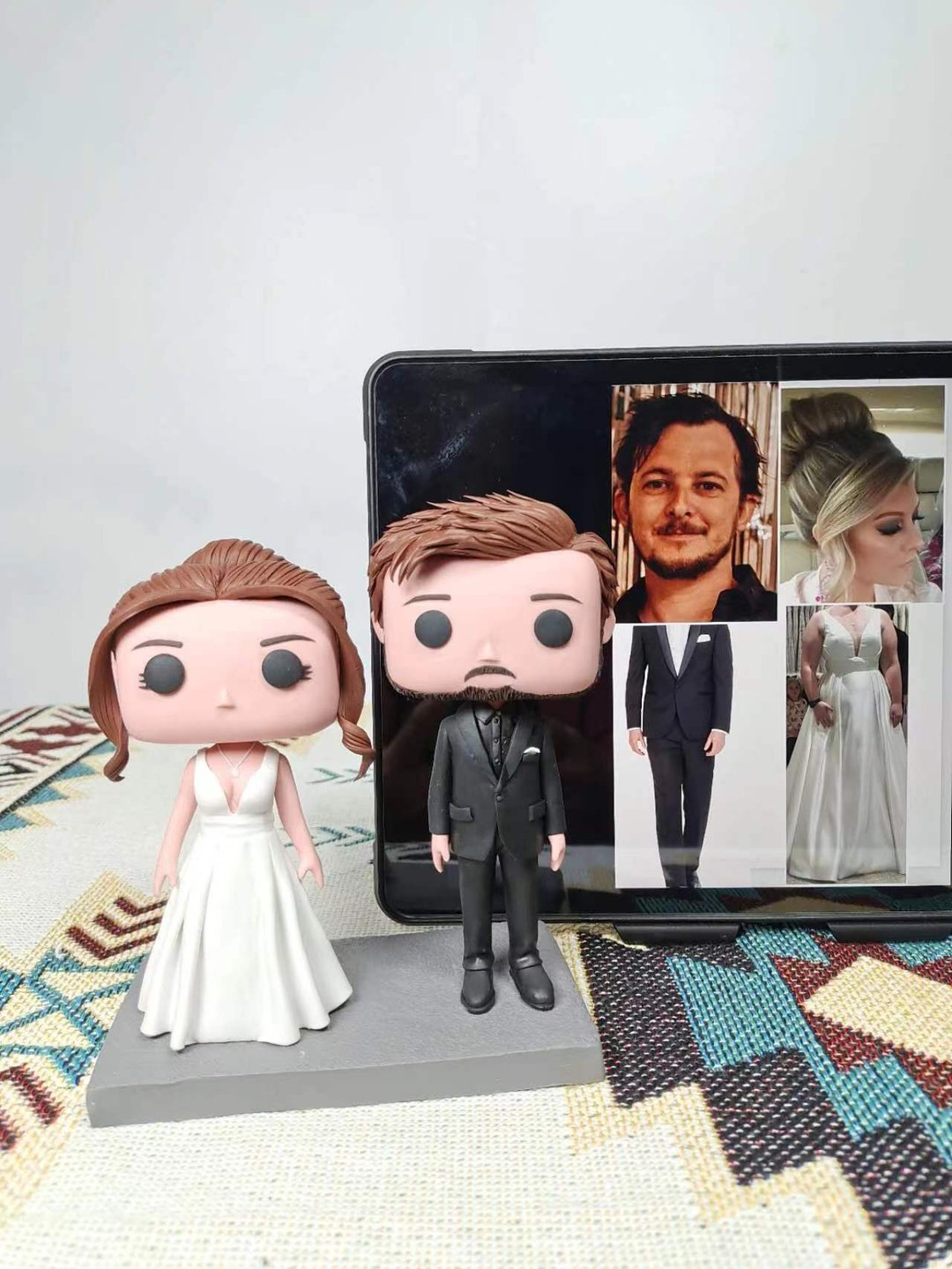 纯手工定制美国Funko Pop 自画像公仔情侣父母夫妻结婚周年礼物 - 玩偶/公仔 - 粘土 多色