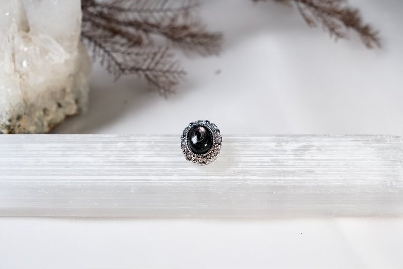 TBF - 天然 金运石 通孔珠 手链配件 折光强 - 手链/手环 - 水晶 黑色