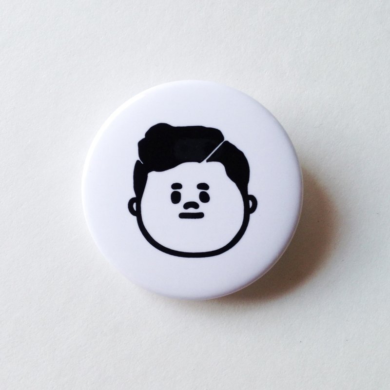 油头介太徽章-3.2cm马口铁徽章胸章 - 徽章/别针 - 塑料 白色