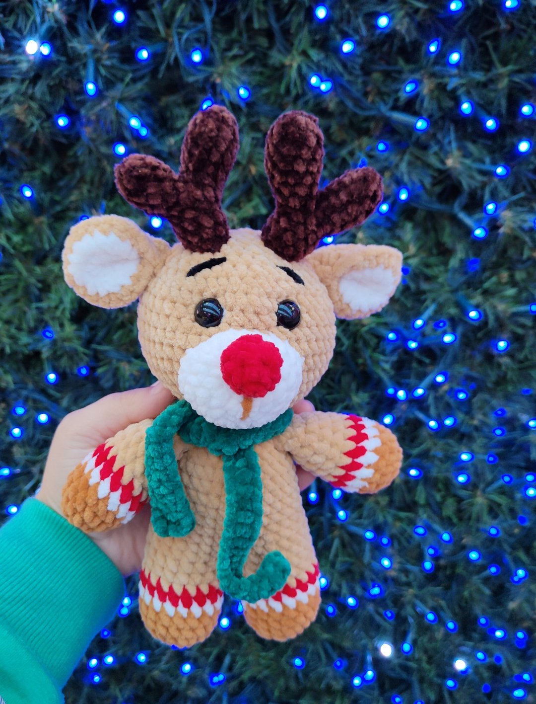 钩针鹿毛绒玩具，amigurumi 圣诞玩具毛绒，钩针重新渲染 - 玩具/玩偶 - 绣线 卡其色