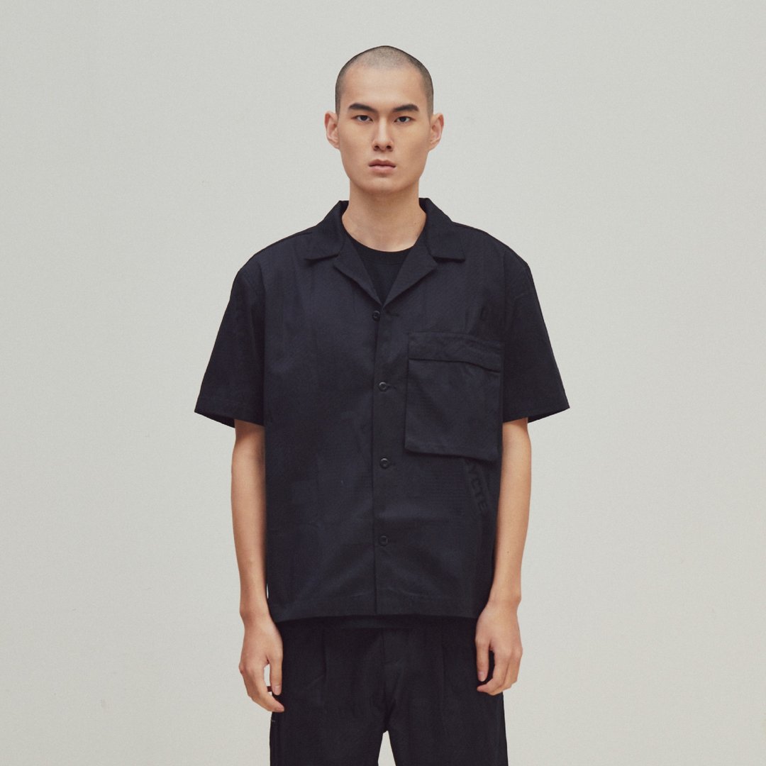 DYCTEAM - EVOLVE(D) - Black Logo jacquard shirt - 中性连帽卫衣/T 恤 - 棉 黑色