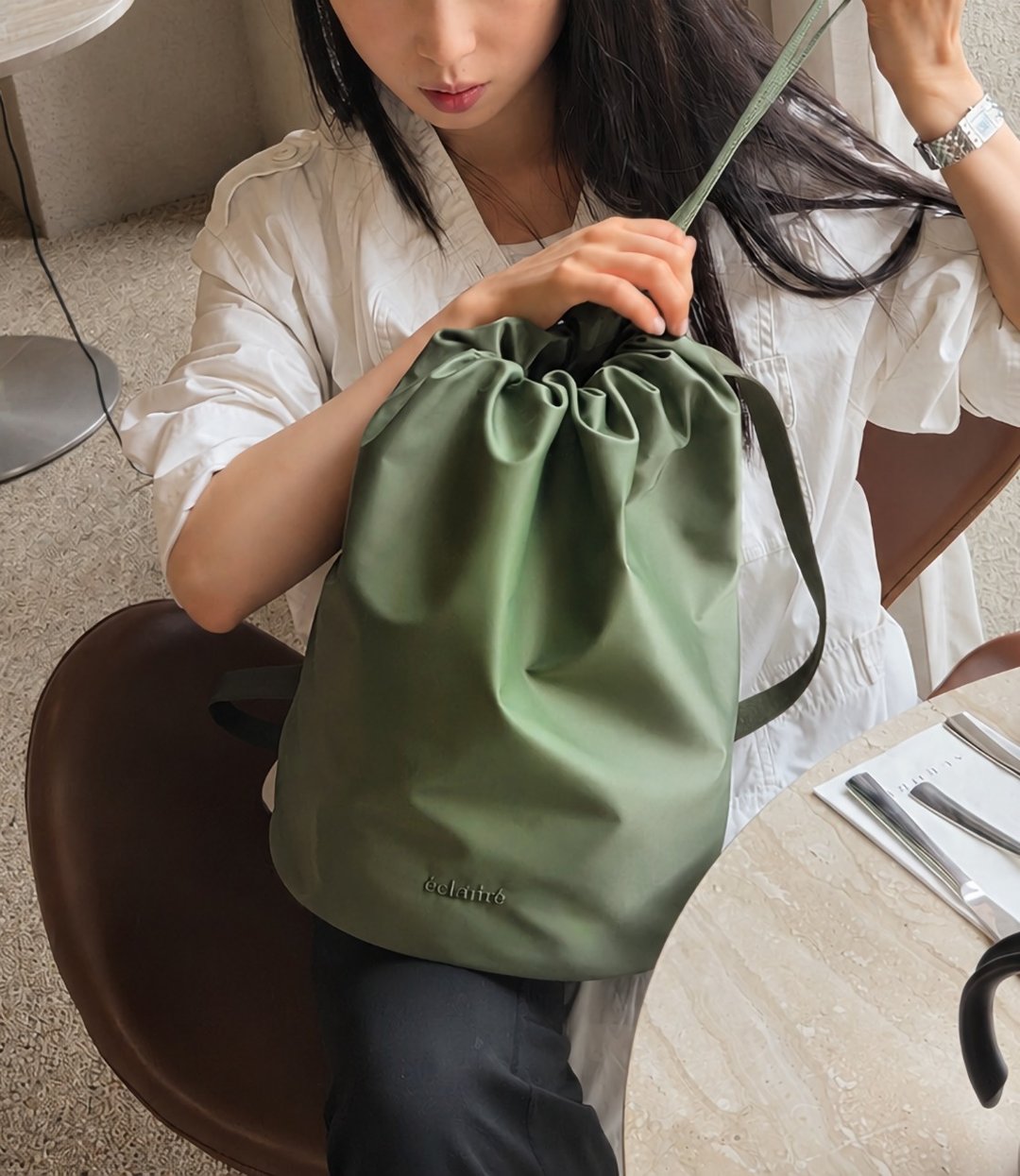 VITALITÉ CITY BAG 卡其色 再生尼龙双肩包 - 侧背包/斜挎包 - 防水材质 绿色