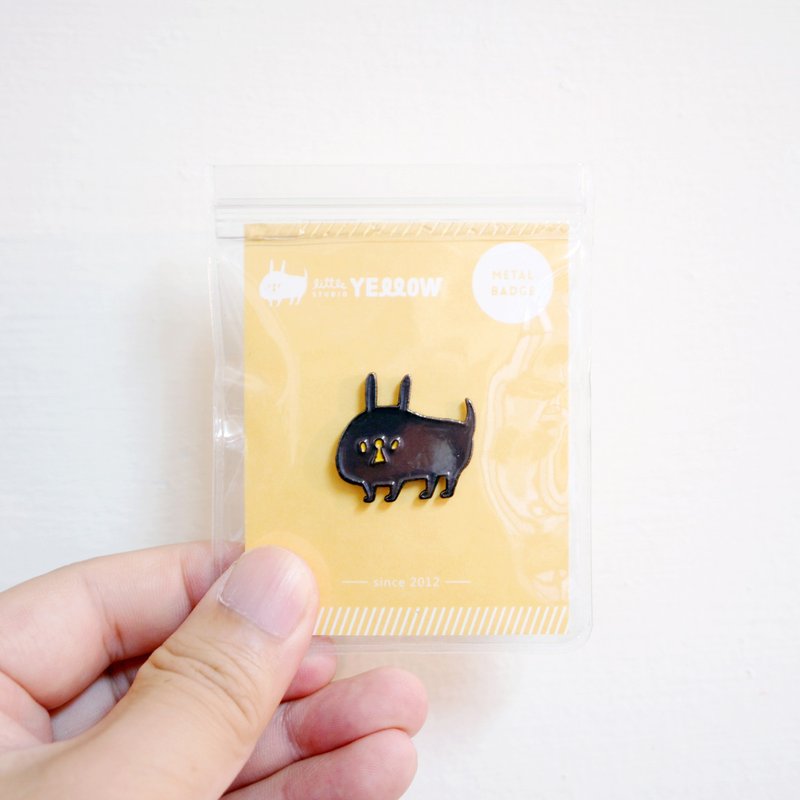 【已绝版】小黄对你最偏心 -小黄间金属徽章/胸章 - 胸针 - 其他金属 黑色