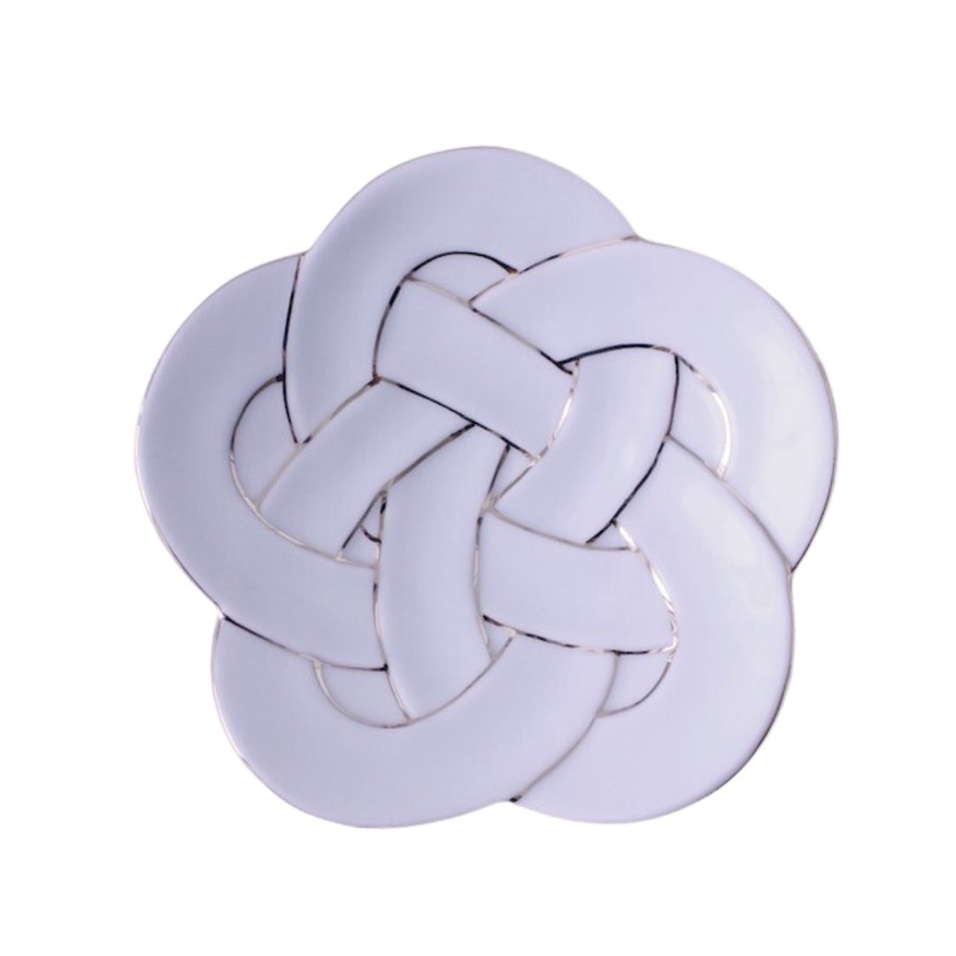 梅结中盘-金丝-15cm - 盘子/餐盘/盘架 - 陶 白色
