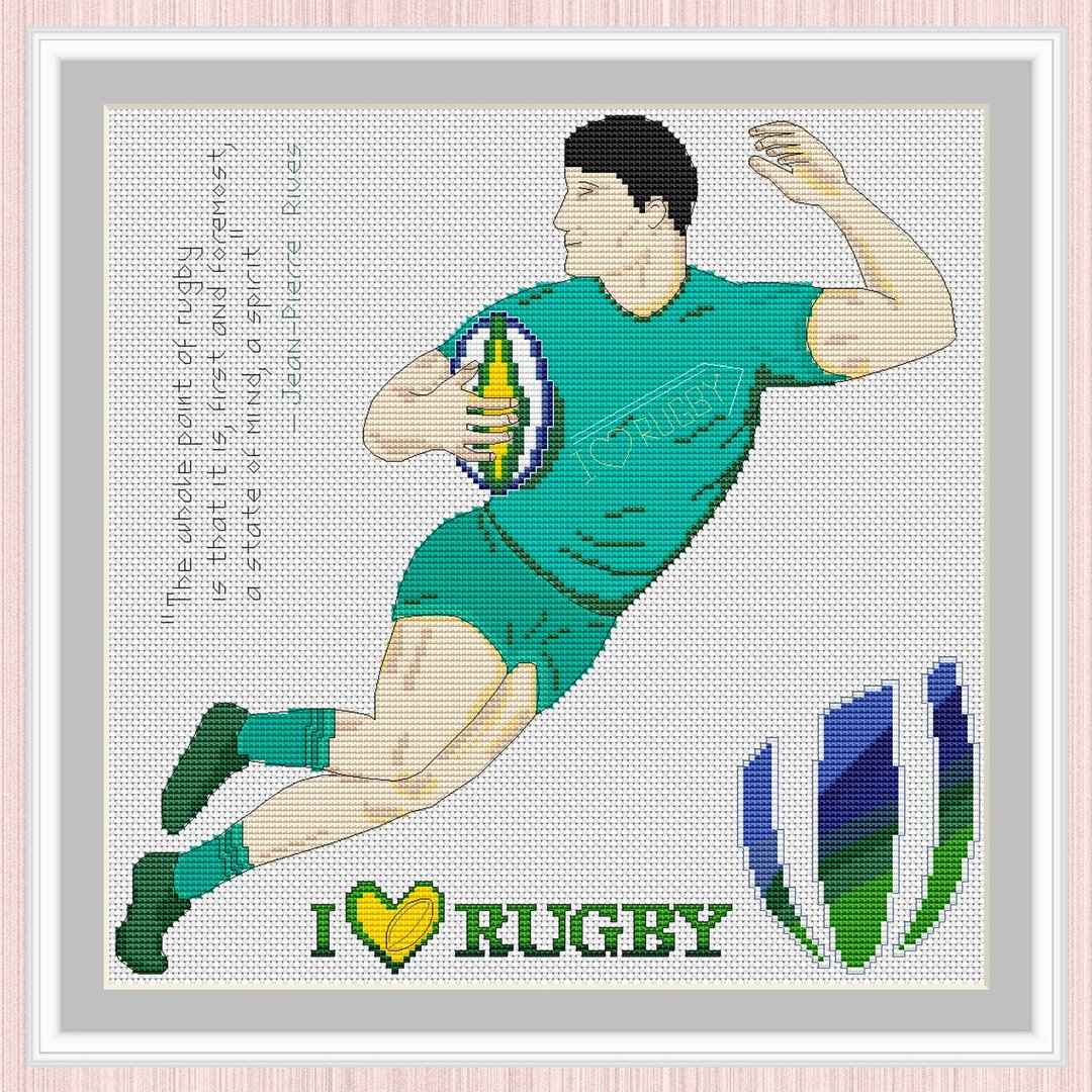 Cross stitch pattern Rugby | Electronic Cross Stitch Files Rugby Player | - 手工艺教程/工具书 - 其他材质 