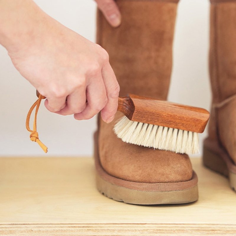 日本霜山 榉木柄马毛鞋刷/鞋面除尘刷 - 其他 - 其他材质 咖啡色