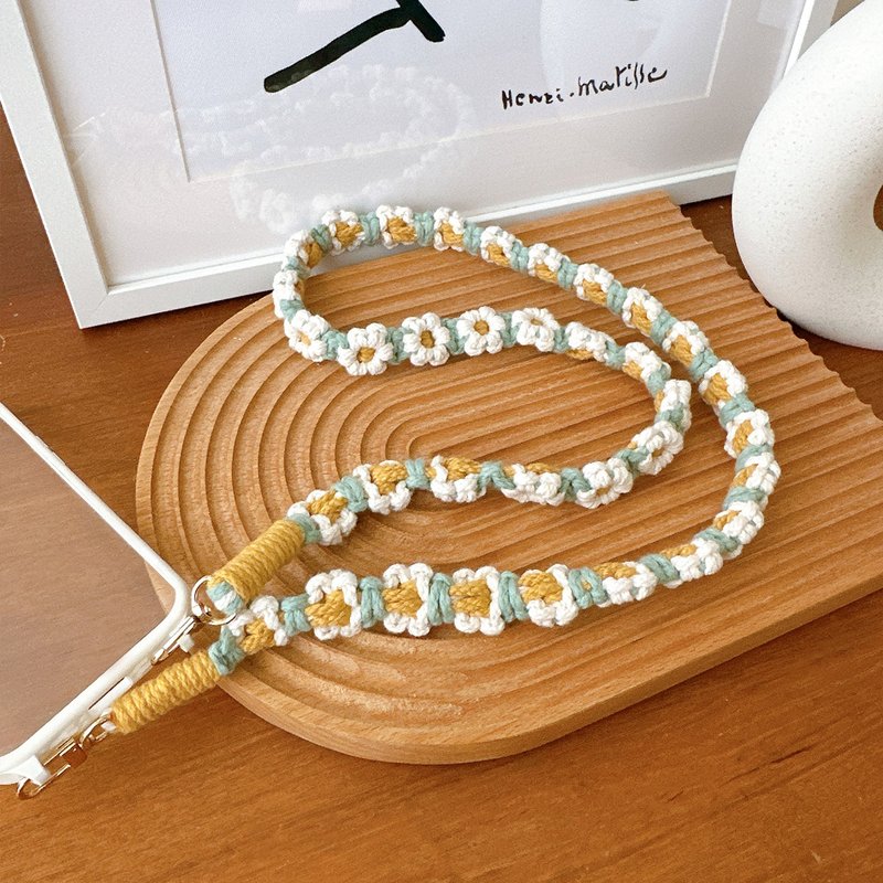 小花造型编织手机长链_订制_备注长度(未备注皆以长度110cm制作) - 编织/刺绣/羊毛毡/裁缝 - 棉 多色