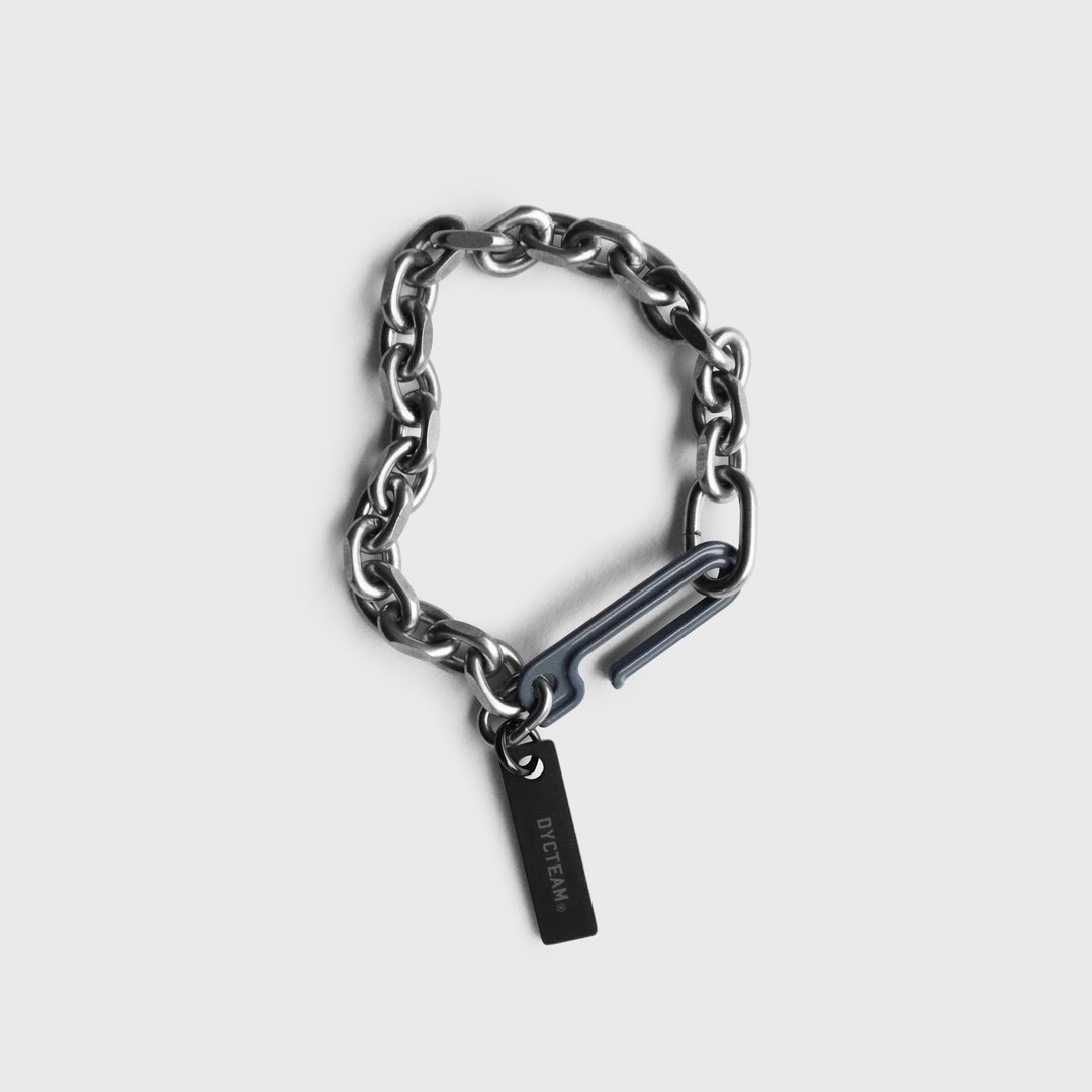 DYCTEAM x DRILLING LAB - CHAIN BRACELET (hale navy) - 手链/手环 - 其他金属 银色