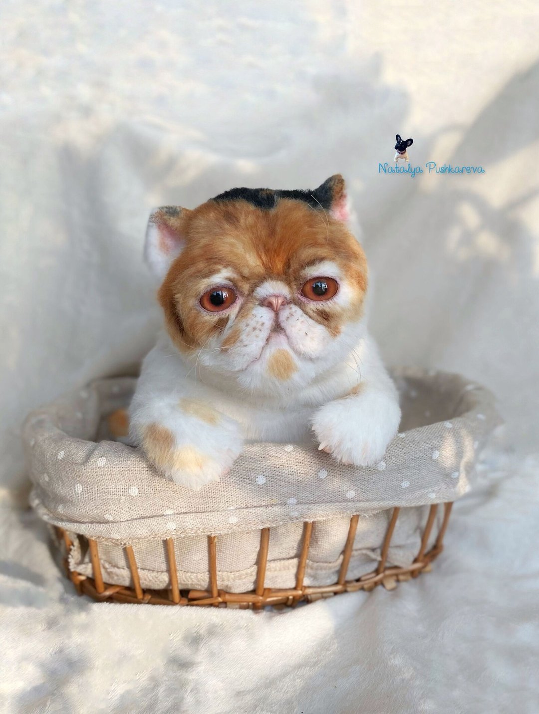猫 exot 白色有斑点逼真的玩具可爱的小猫 - 玩偶/公仔 - 聚酯纤维 白色