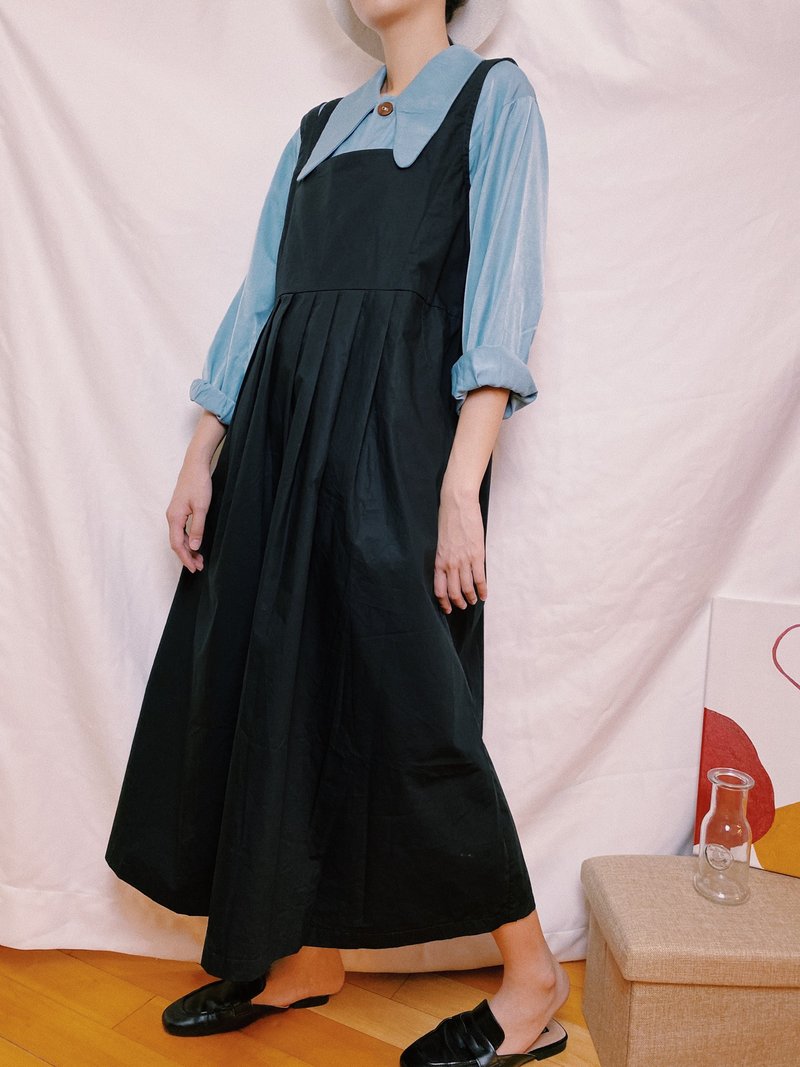 黑色 工装吊带裙 连衣裙 - 洋装/连衣裙 - 棉．麻 黑色