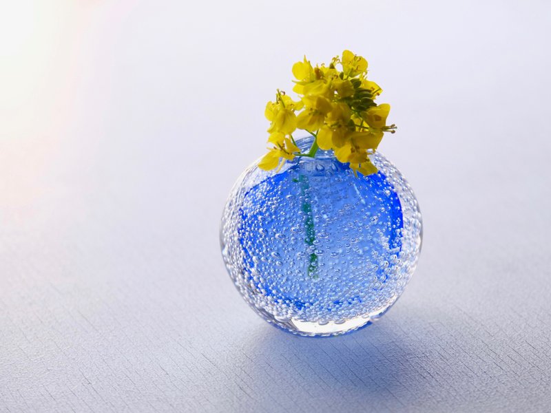 泡の一輪挿し　ライトブルー - 花瓶/陶器 - 玻璃 蓝色