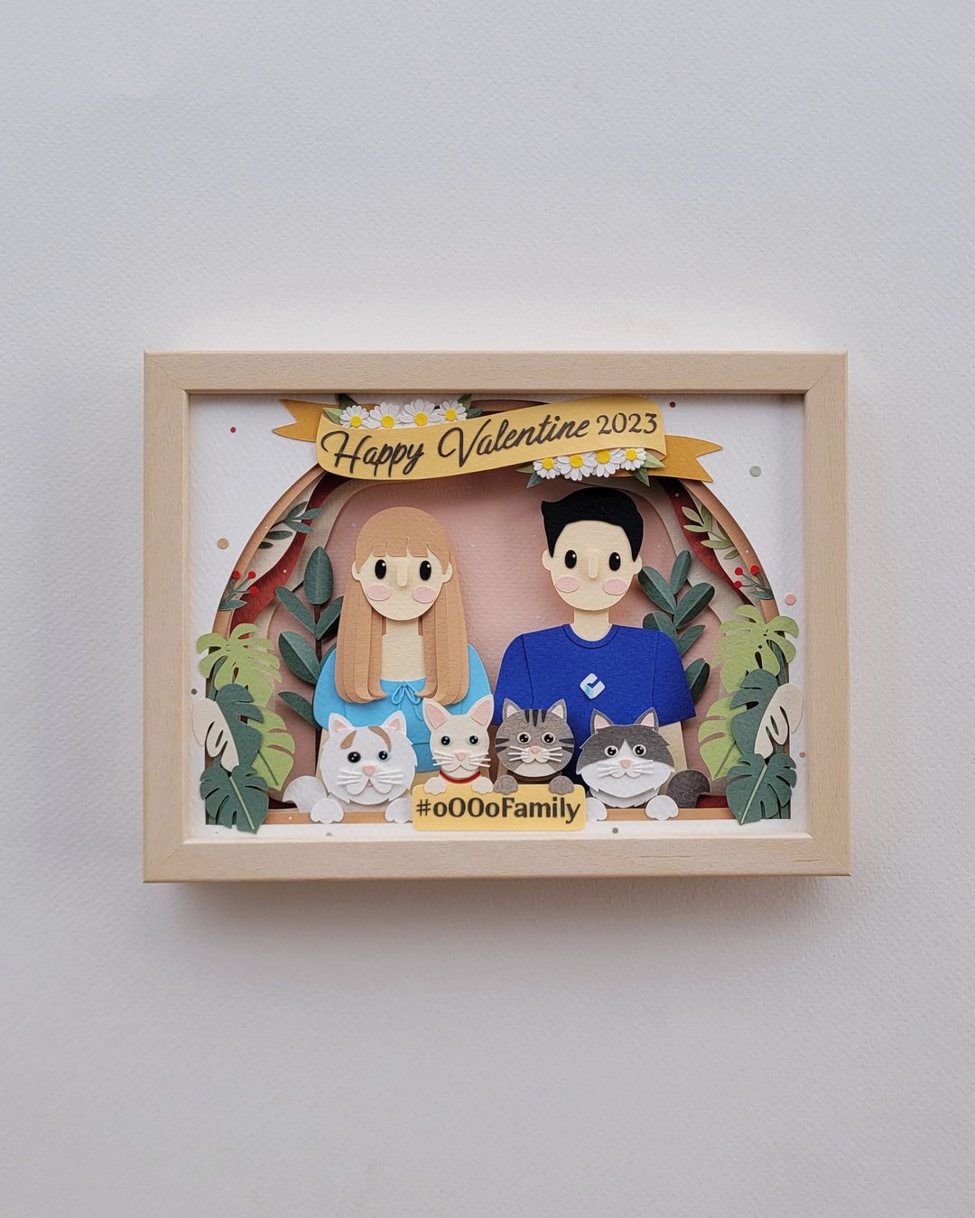 Layered custom papercut frame: couple theme. - 画框/相框 - 纸 