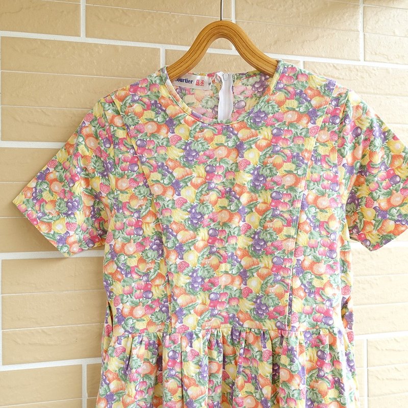 │Slowly│果实绑带-古着洋装│vintage.复古.文艺. - 洋装/连衣裙 - 其他材质 多色