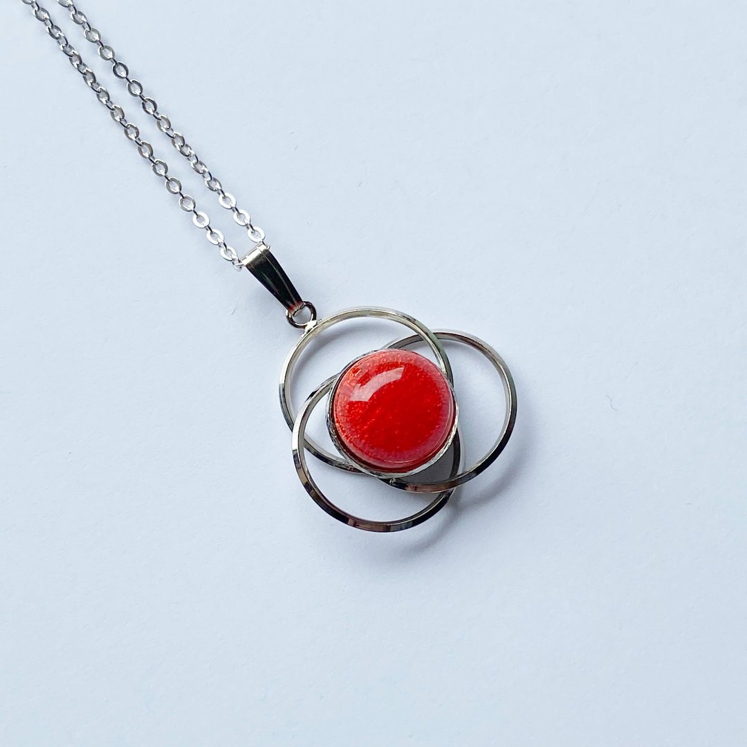 Mitsuwa [Scarlet] Cloisonne pendant Sterling silver cloisonne - 项链 - 其他材质 红色