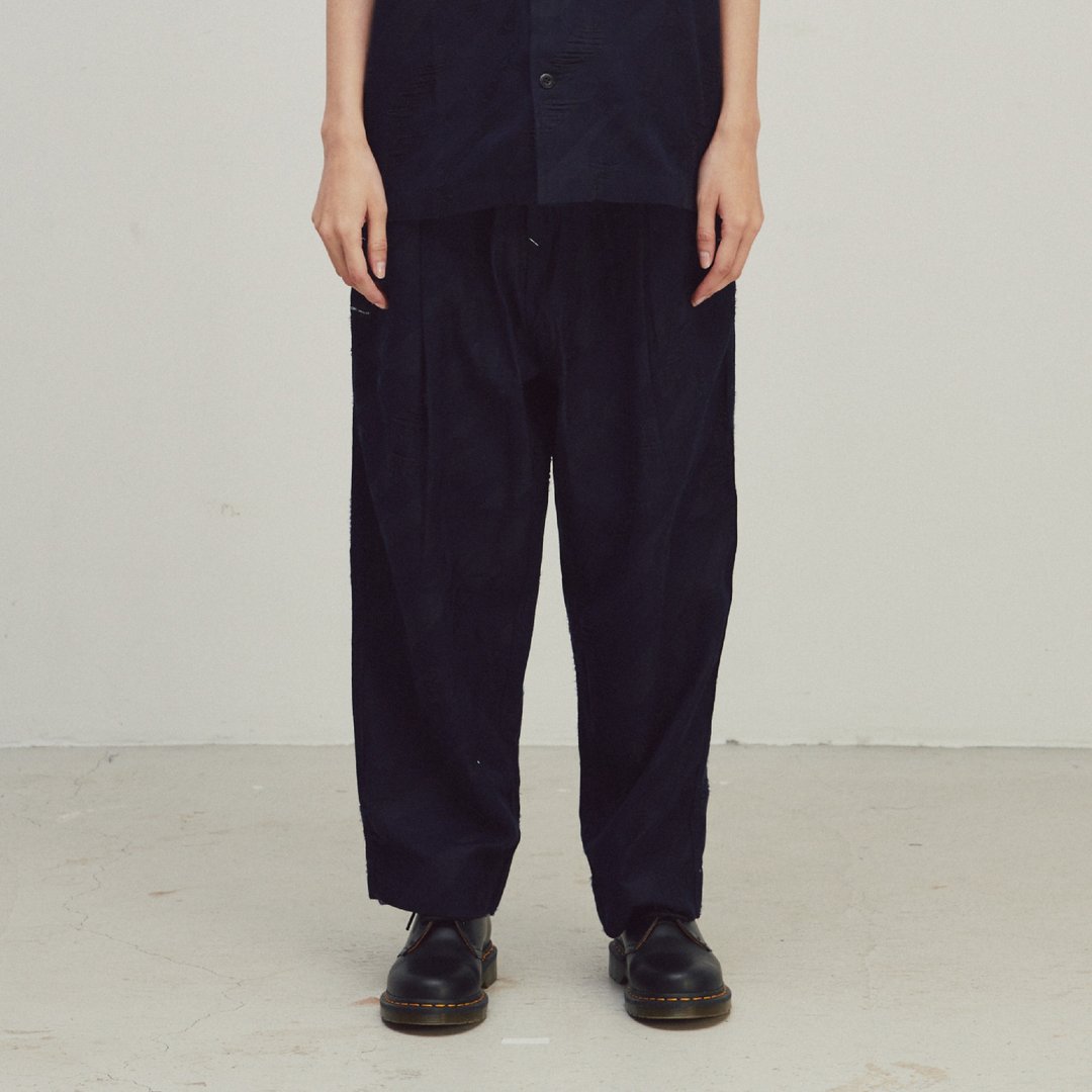 DYCTEAM - EVOLVE(D) - Houndstooth pattern pants - 女装长裤 - 棉．麻 蓝色