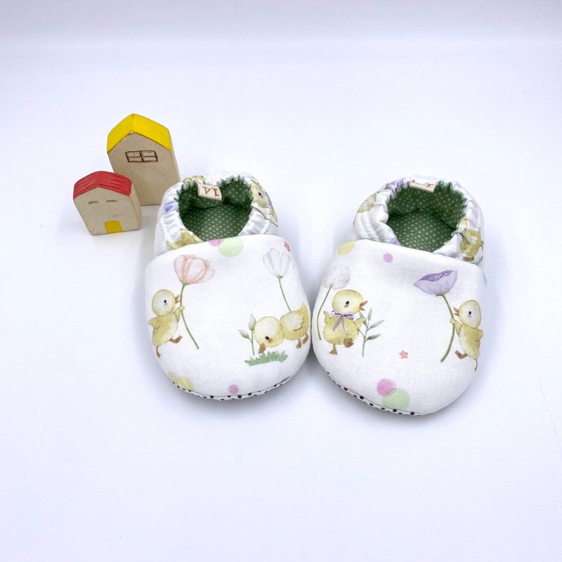 花儿雏鸭-初步鞋/成长鞋/漫步鞋 - 婴儿鞋 - 棉．麻 黄色