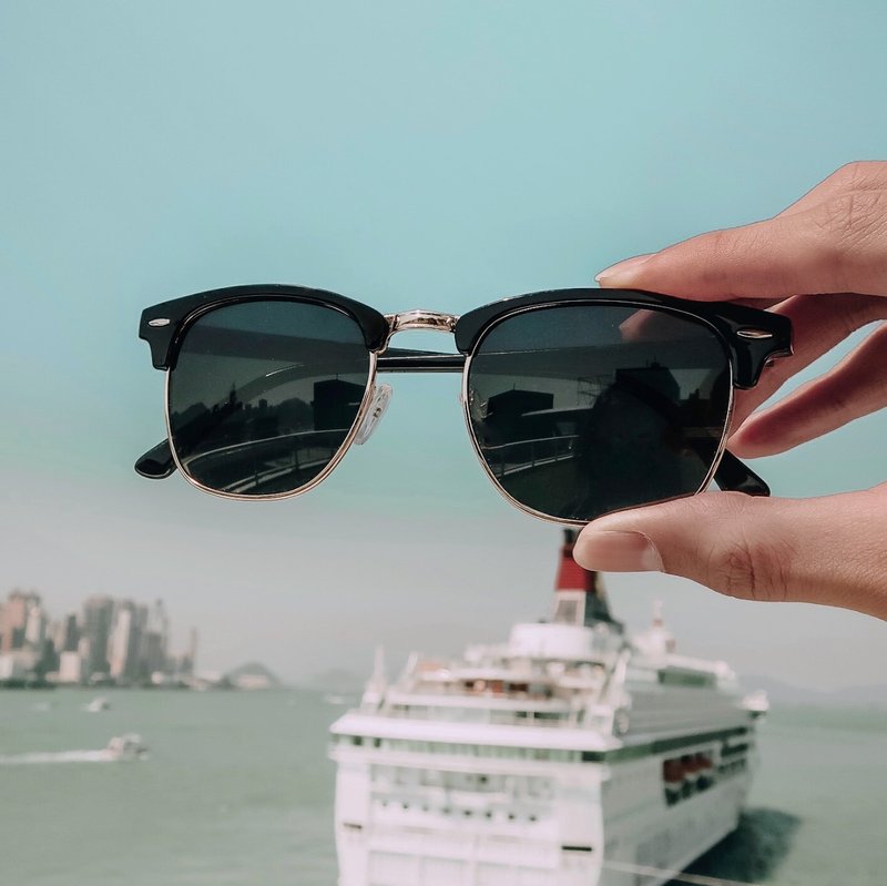 【包邮】Arden 偏光经典半框墨镜 - 香港原创 - 墨镜 - 其他材质 黑色