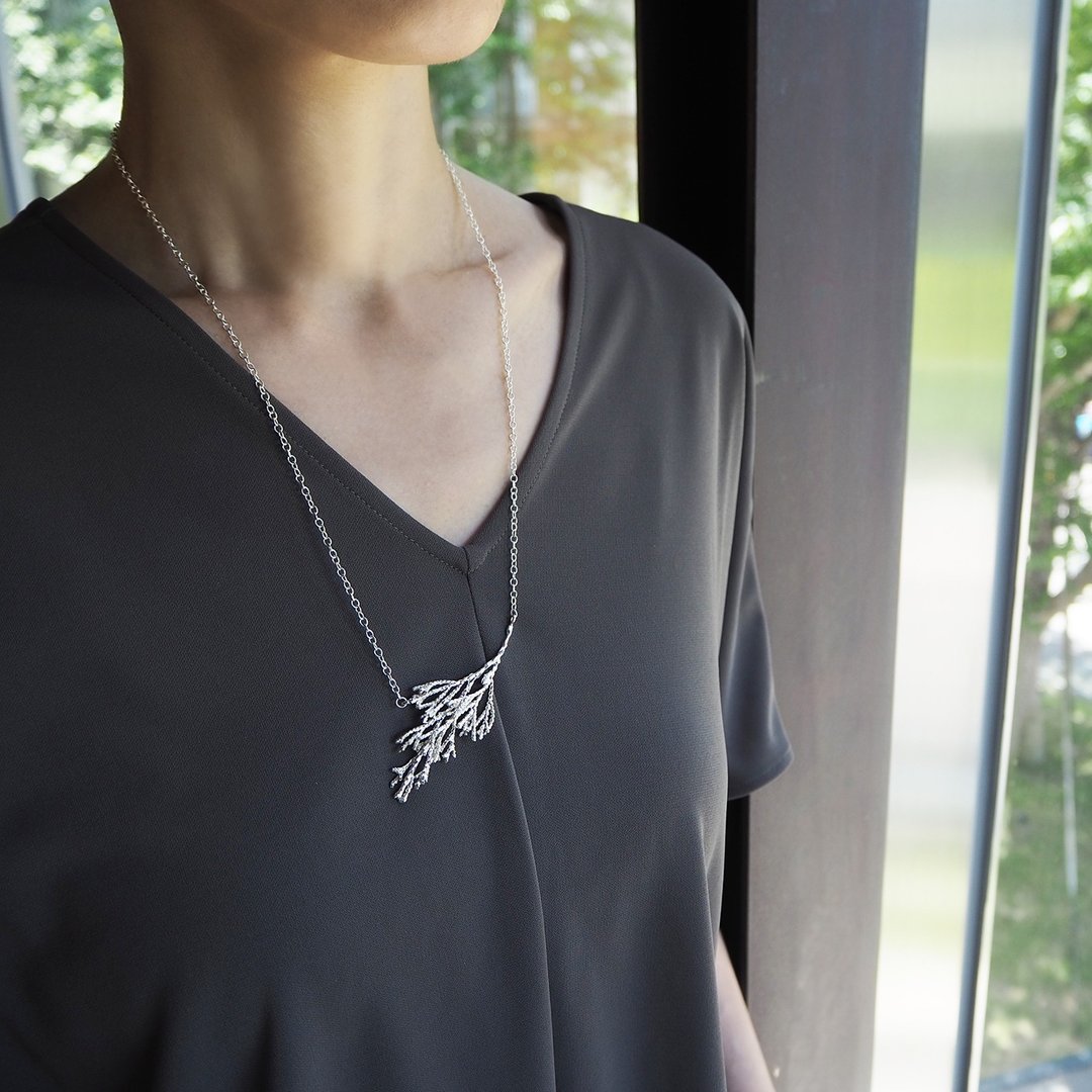 plant a necklace_植物a项链 植物 森林 花卉 自然 独一无二 - 项链 - 银 银色