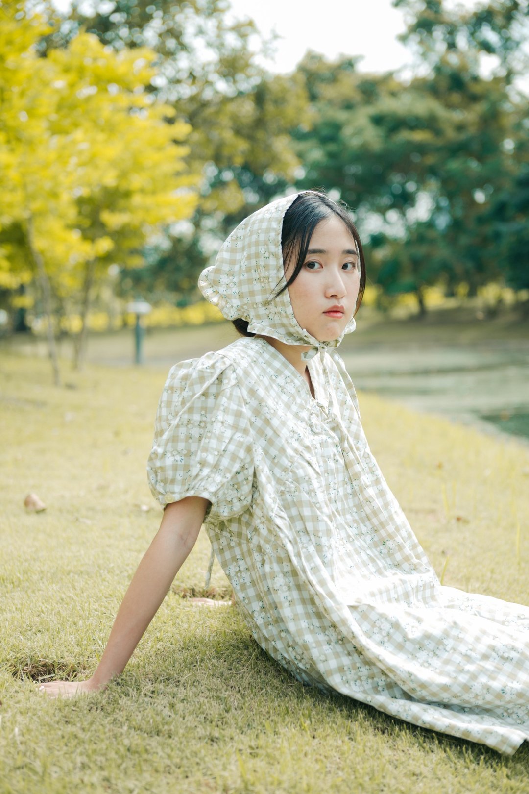 Buttercup dress in Pine Green - 洋装/连衣裙 - 棉．麻 绿色