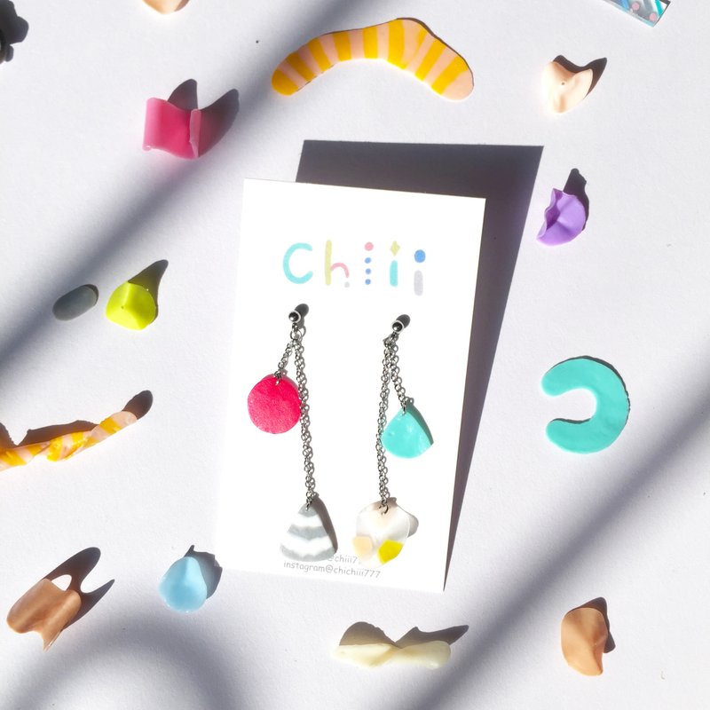 摇摆叮叮夹式/针式耳环 - 耳环/耳夹 - 塑料 