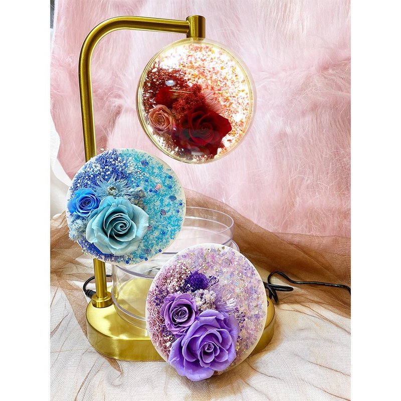 彩色碎石风暴L型台灯(镀金款共三色)(内置手机无线充电功能) - 干燥花/捧花 - 压克力 多色