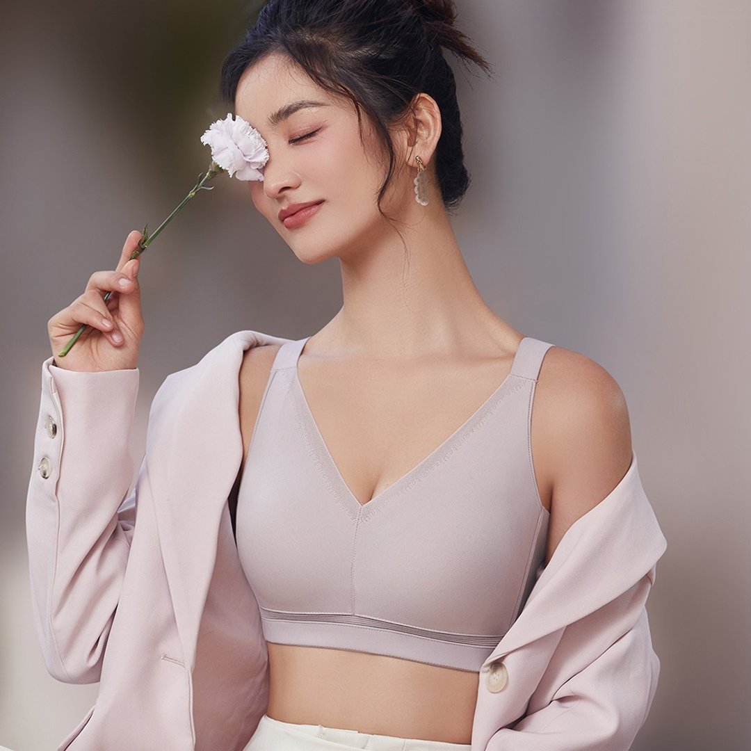 Pink Lady无钢圈无痕 B-E罩杯 新升级申美丝天使婴儿棉零束缚内衣 - 女士内衣裤 - 尼龙 粉红色