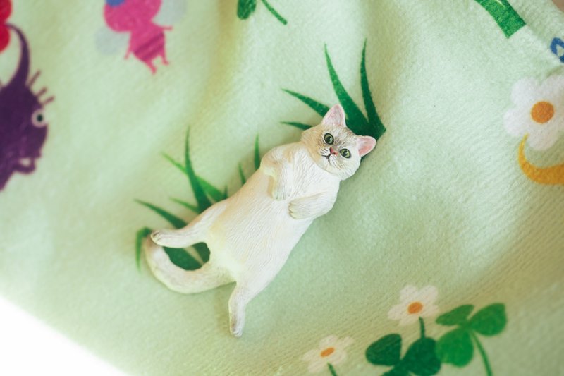 猫咪 定制化宠物手工黏土模型 - 玩偶/公仔 - 粘土 银色