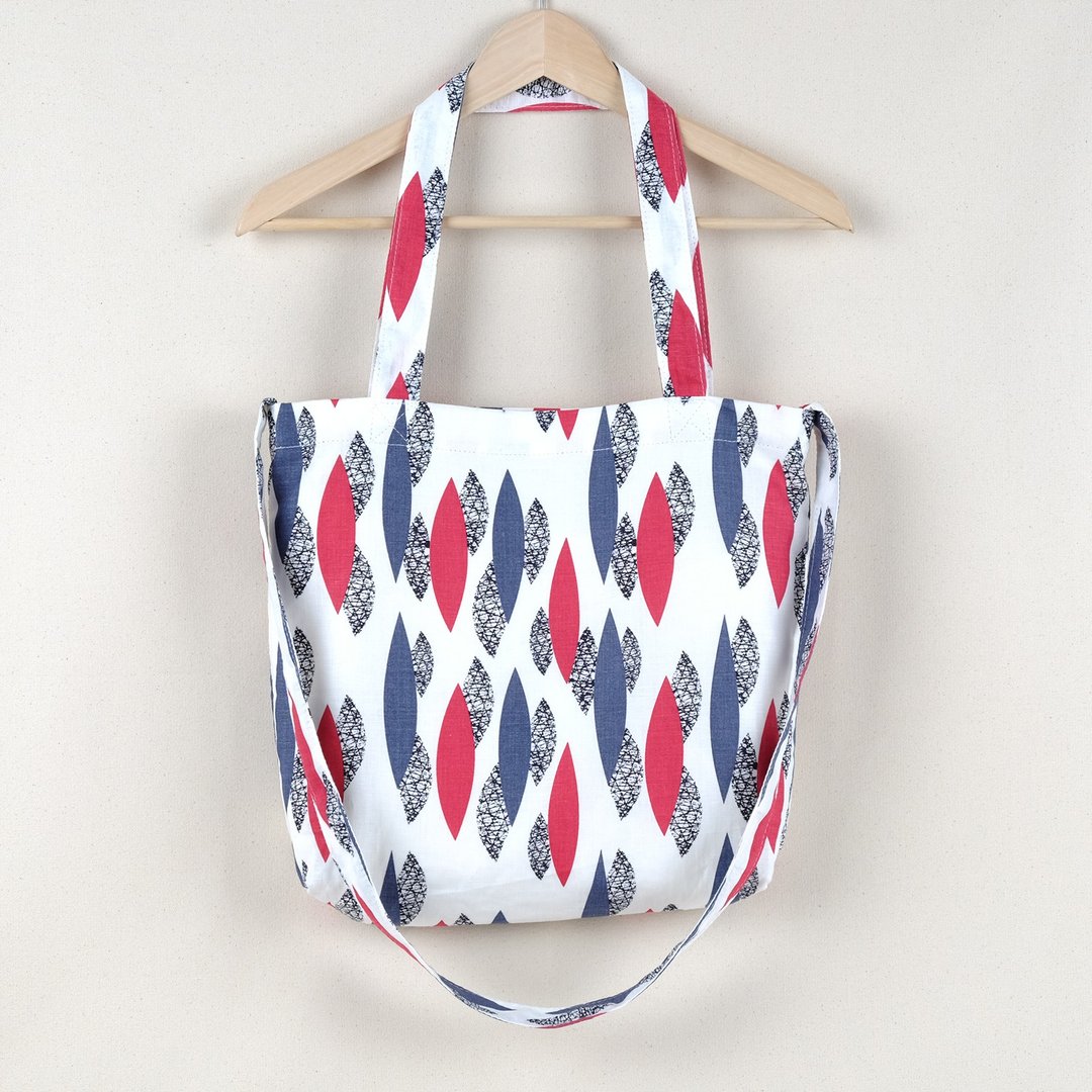 [Limited] pocket linen color Off-White stripes, graphics, oval, pointed, gray and red backpack has two three-line form. - 侧背包/斜挎包 - 棉 红色