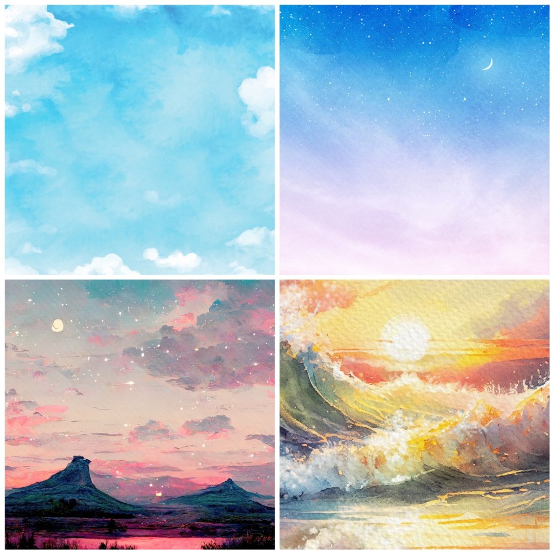 天空折纸 - 贴纸 - 纸 蓝色