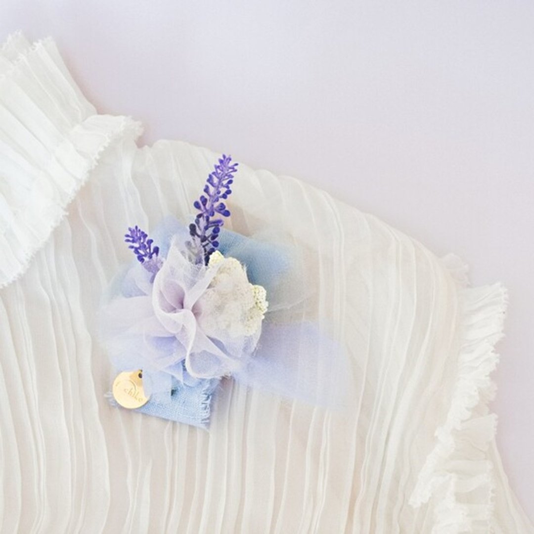 Lavender blooming corsage | Blooming knitting mariage - 胸花/手腕花 - 其他材质 紫色