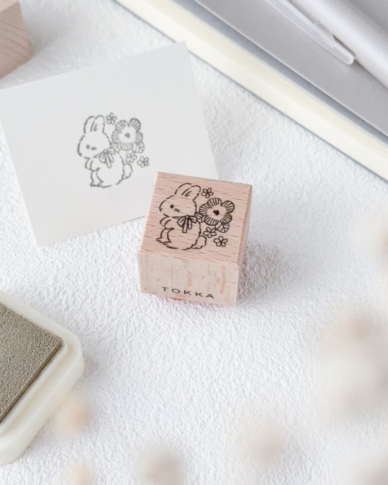花与兔子的印章 | 小憩片刻 - 印章/印台 - 木头 