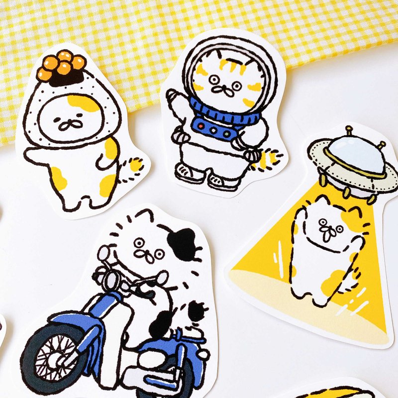 防水贴纸/3小喵咪单张大贴纸三代/多款图案 - 贴纸 - 纸 多色