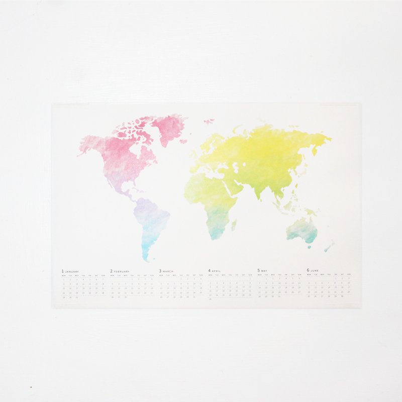 2019 彩色世界地图年历海报 (限量10份) - 墙贴/壁贴 - 纸 多色