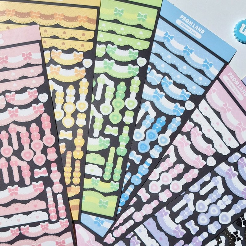 缎带蕾丝韩国贴纸组 - 贴纸 - 其他材质 多色