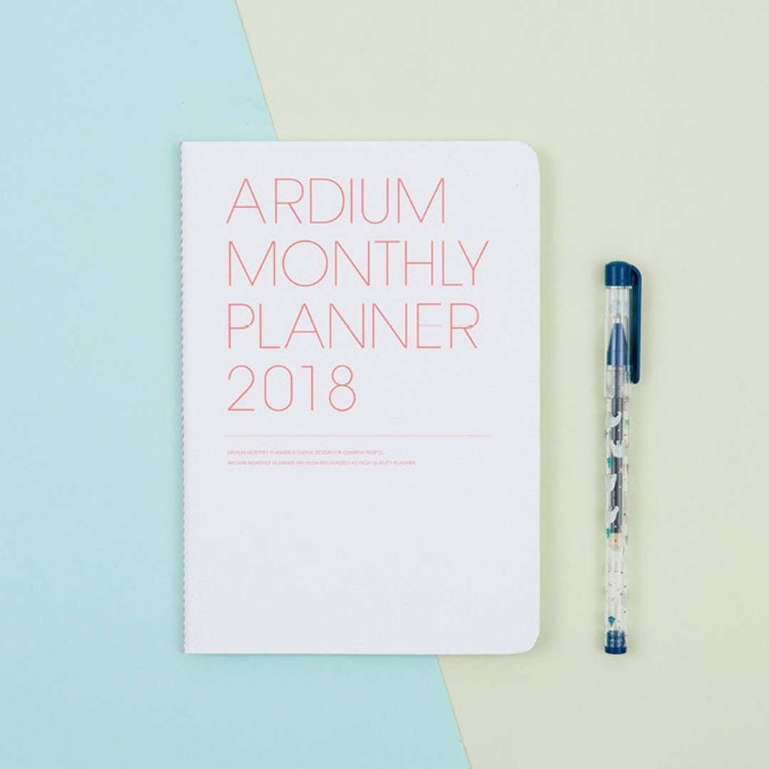 2018 ARDIUM MONTHLY PLANNER 行事历/手帐 - 珊瑚粉 - 笔记本/手帐 - 纸 白色