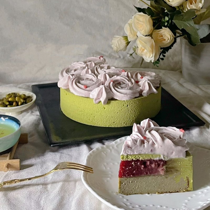 【母亲节蛋糕】开心果巴斯克*阿里山高山茶双奶酪蛋糕6寸 - 蛋糕/甜点 - 新鲜食材 