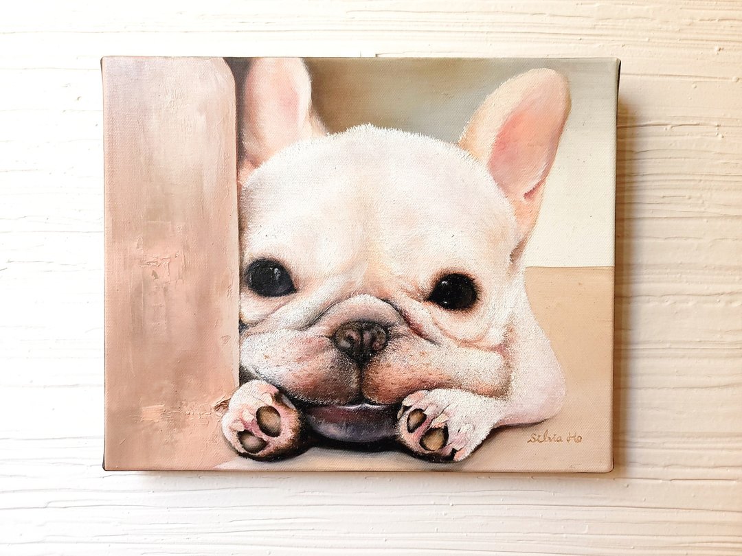精致手绘油画  法斗犬  独一无二  可定制 - 海报/装饰画/版画 - 棉 多色