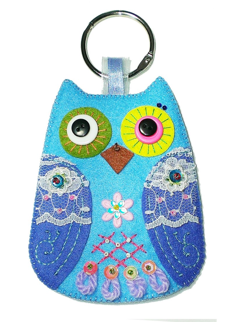 悠游卡套-猫头鹰/浅深蓝 - 证件套/卡套 - 其他材质 蓝色